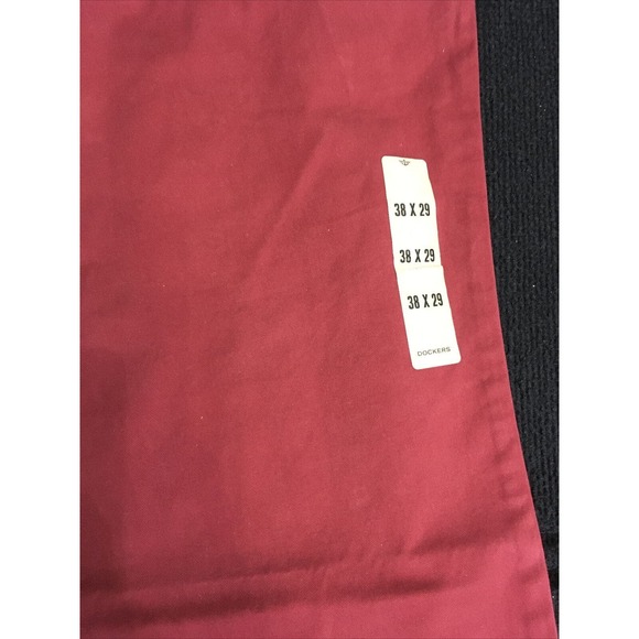 DOCKERS D2 COTTON FLAT FRONT‎ STRAIGHT FIT Burgundy 38X29 & 40x29 NWT - Picture 3 of 12